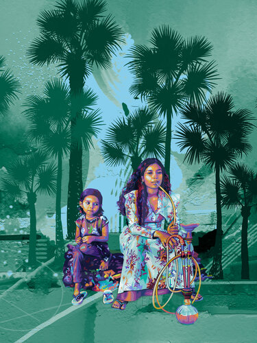 Smoke of the Evening Palm by ABDULLA YASIR, Print for Sale on Singulart