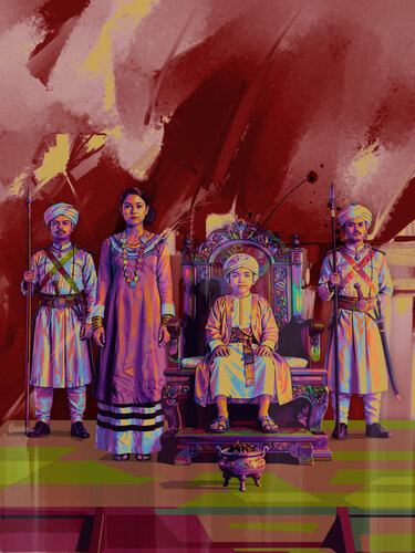 Endhi Mariyambu and the Seven‑Year‑Old King — Maldivian Royal Myth Reimagined, Devil & Dance, Book 3 of The Maldives Memory Series by ABDULLA YASIR, Print for Sale on Singulart