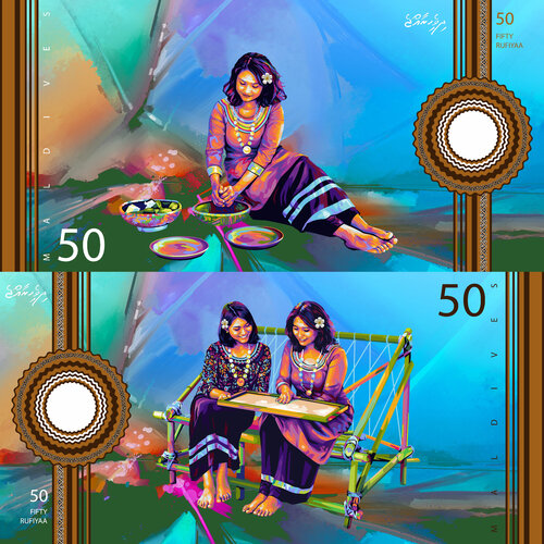 Women at Work — Maldives Shredded Money Art — MMA Competition Series by ABDULLA YASIR, Print for Sale on Singulart