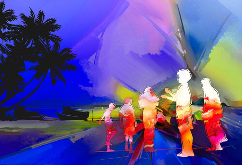 Twilight Procession — Islands at Work di ABDULLA YASIR, Digitale in vendita su Singulart