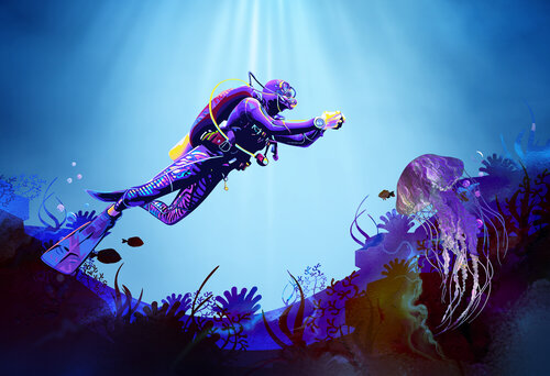 Jackpot in the Blue Drift di ABDULLA YASIR, Digitale in vendita su Singulart