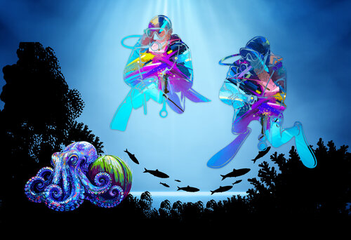 The Octopus That Stole a Village — And the Underwater Cops Who Finally Tracked It Down by ABDULLA YASIR, Digital for Sale on Singulart