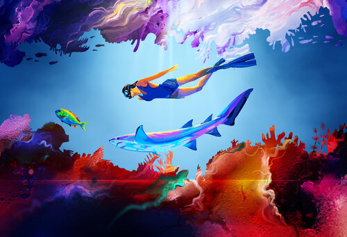 The Moment the Ocean Blinked van ABDULLA YASIR, Digitaal te koop op Singulart
