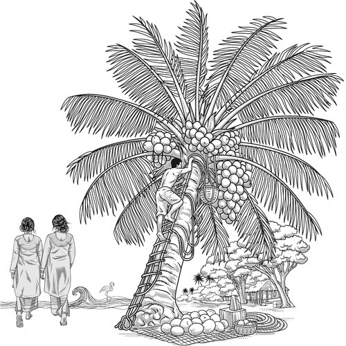 Harvest Under the Palm par ABDULLA YASIR, Digital en vente sur Singulart
