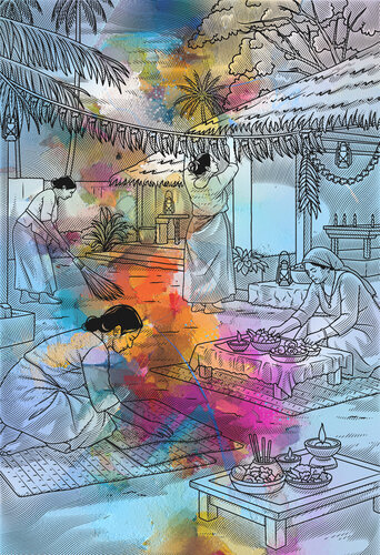 When the Village Prepared for Dawn de ABDULLA YASIR, Digital a la venta en Singulart