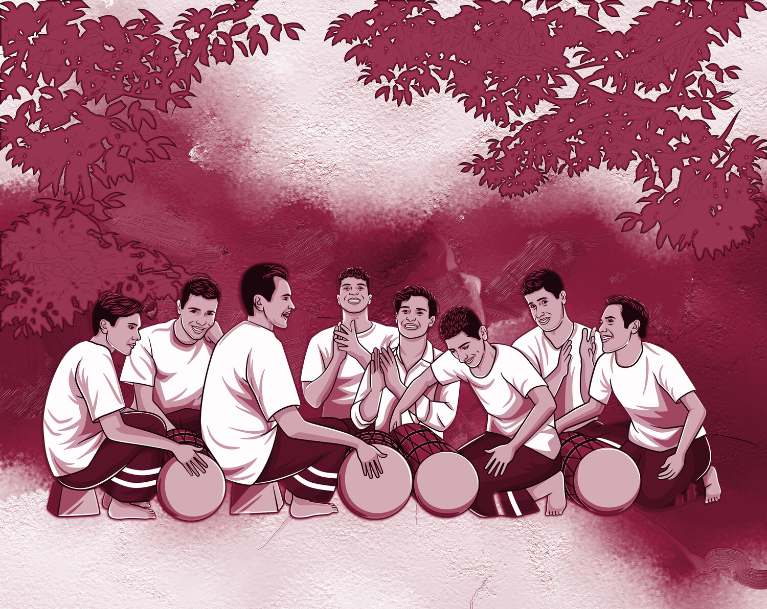 Red and White Prelude to Rhythm ABDULLA YASIR