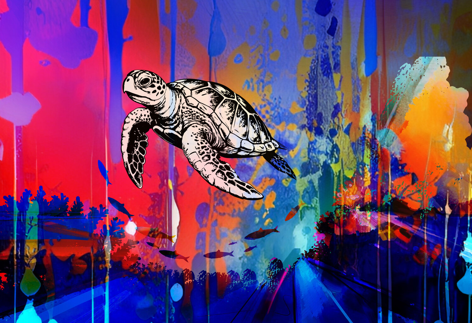 Turtle Beneath the Painted Sea ABDULLA YASIR Digital for sale