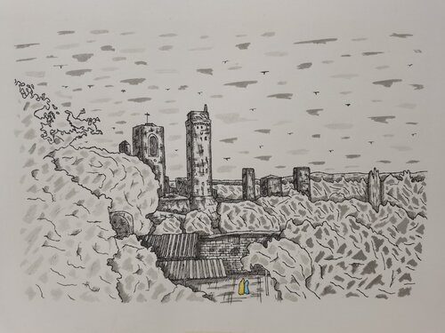 Le torri di San Gimignano von Christian Penta, Zeichnungen kaufen auf Singulart