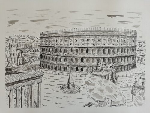 Er Colosseo di Christian Penta, Disegno in vendita su Singulart