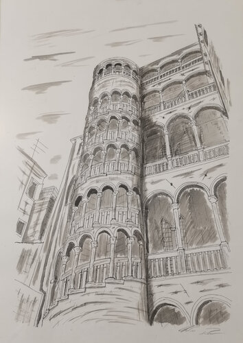 La Scala del Bovolo von Christian Penta, Zeichnungen kaufen auf Singulart