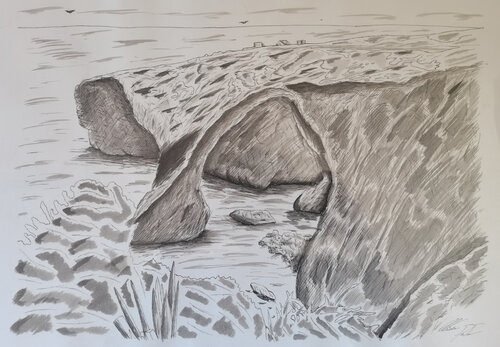 Blue Grotto van Christian Penta, Tekening te koop op Singulart