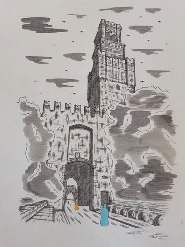 L'ingresso par Christian Penta, Dessin en vente sur Singulart