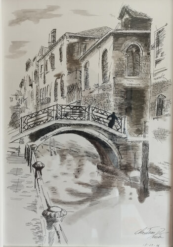 Per le vie di Venezia di Christian Penta, Disegno in vendita su Singulart