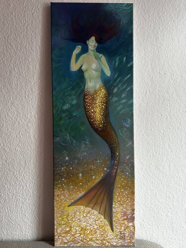Golden Mermaid di Karina Kulyk, Pittura in vendita su Singulart