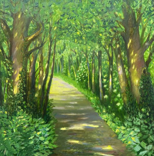 Sunny Forest par Karina Kulyk, Peinture en vente sur Singulart