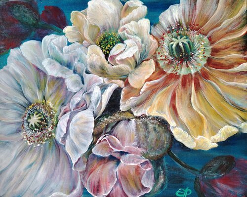 Stylish Poppies. by Elena Pertceva, Painting for Sale on Singulart