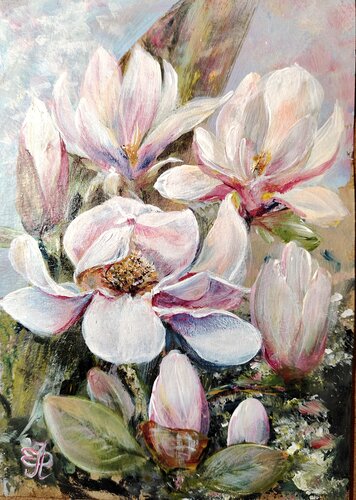 Magnolia Leonardo. Original. by Elena Pertceva, Painting for Sale on Singulart