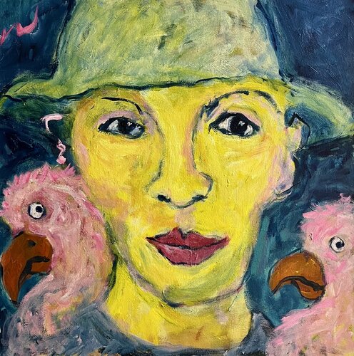 Lady with the birds van Dorte Have, Schilderij te koop op Singulart