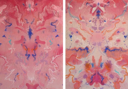The Pink Orchid Diptych van Livia Schneider Painter, Schilderij te koop op Singulart