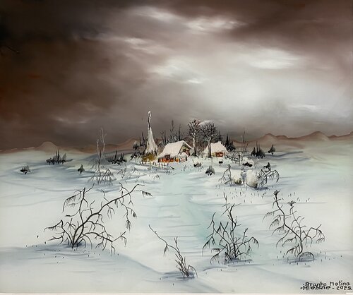 Stille über dem Winterdorf von Branko Matina, Malerei kaufen auf Singulart