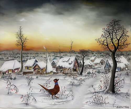 Morgenspaziergang durchs Dorf von Branko Matina, Malerei kaufen auf Singulart