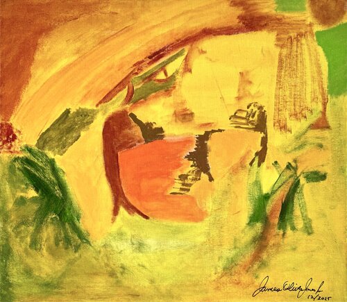 Woman Seated Outside Mexican Marketplace von James Oliver Jones Jr, Malerei kaufen auf Singulart