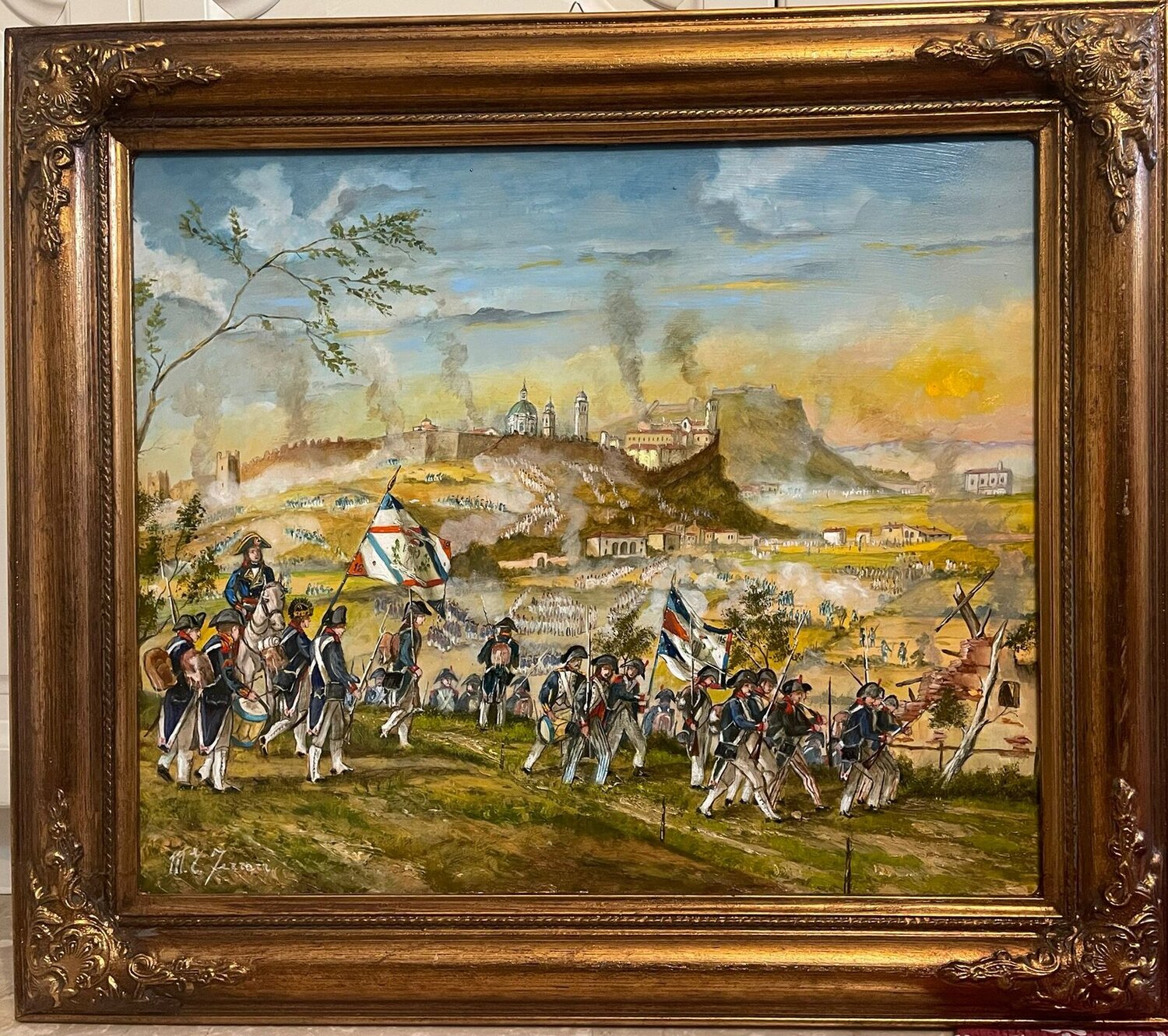 La battaglia di Lonato 1796 Mario Ferrari Dipinto originale in vendita