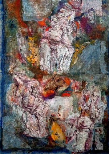 Les bleus de l'âme van Lucile Travert, Schilderij te koop op Singulart