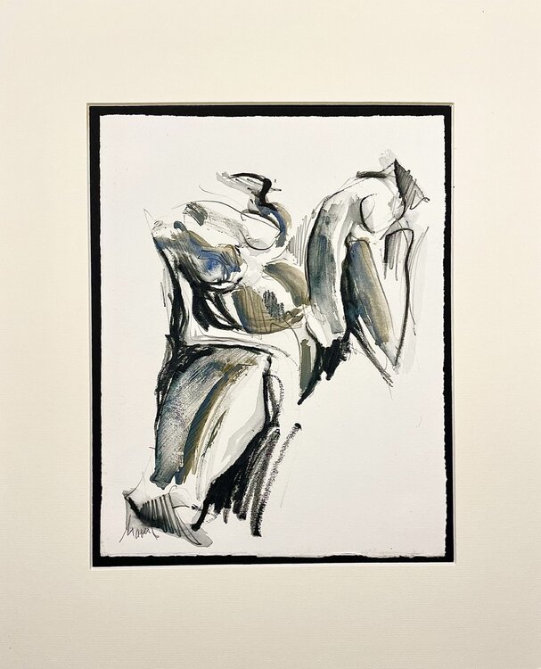 Nu -  ( détail) oeuvre sur papier - 50x40 cm Lucile Travert