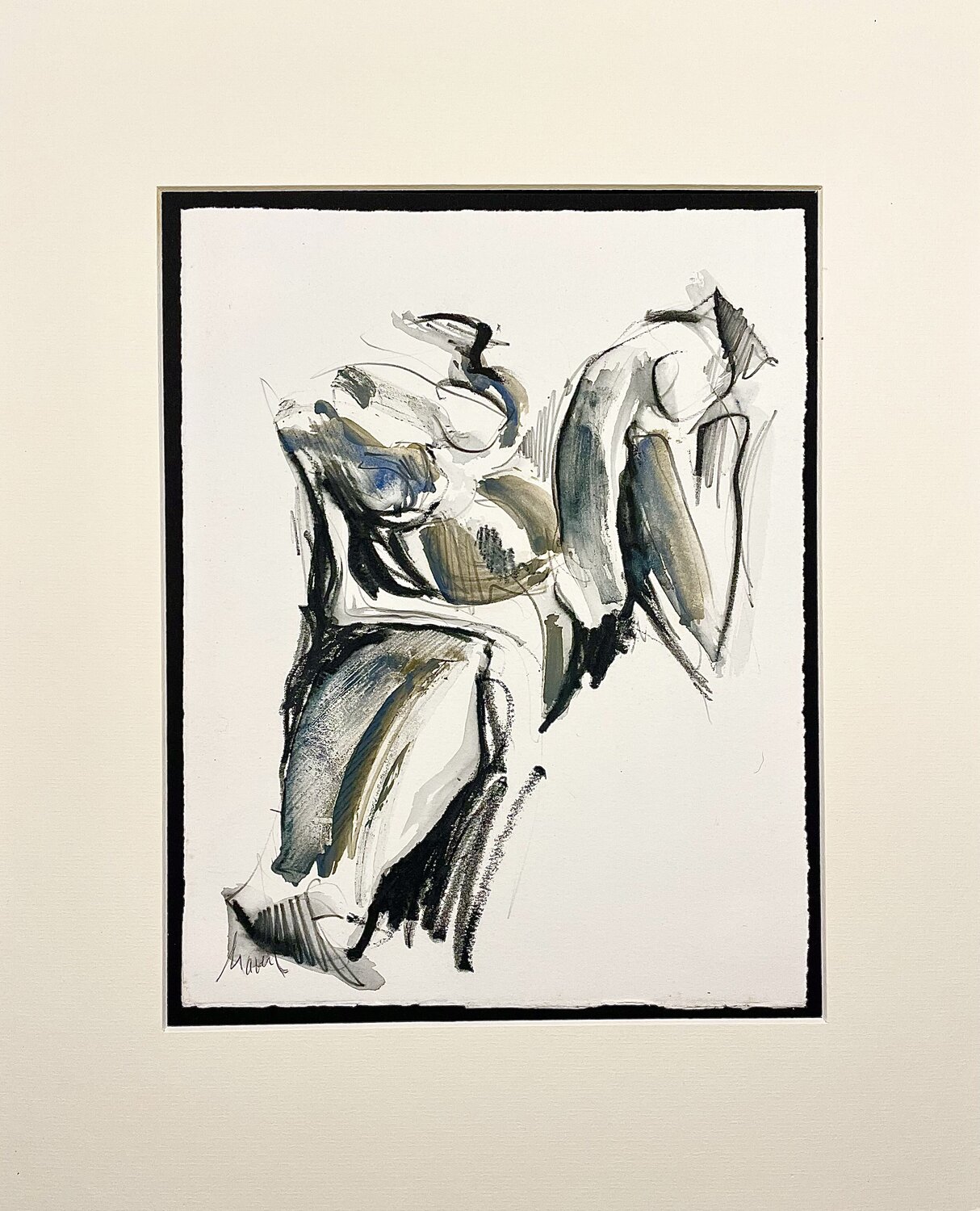 Nu -  ( détail) oeuvre sur papier - 50x40 cm Lucile Travert Zeichnungen zu verkaufen