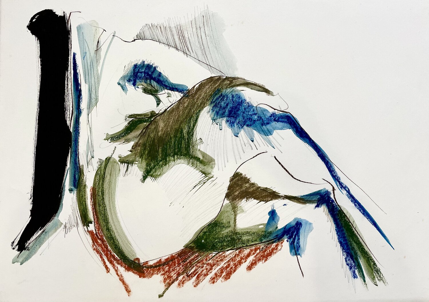 Nu assis Lucile Travert Werk op papier te koop