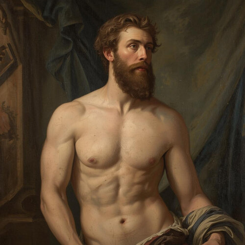 Male nude männlicher Akt Mann Körper Body Muskeln Mensch Erotik erotisch von Milana Albert, Digital kaufen auf Singulart