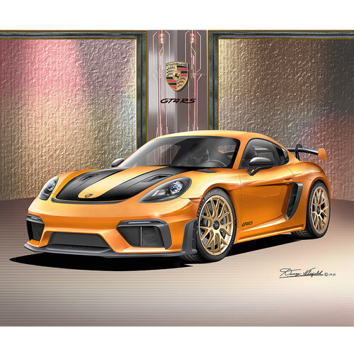 2023 PORSCHE 718 CAYMAN GT4RS FINE ART PRINT AVAILABLE IN 10 DIFFERENT COLORS - EACH COLOR IS INDIVIDUALLY PRICED by Danny Whitfield, Digital for Sale on Singulart