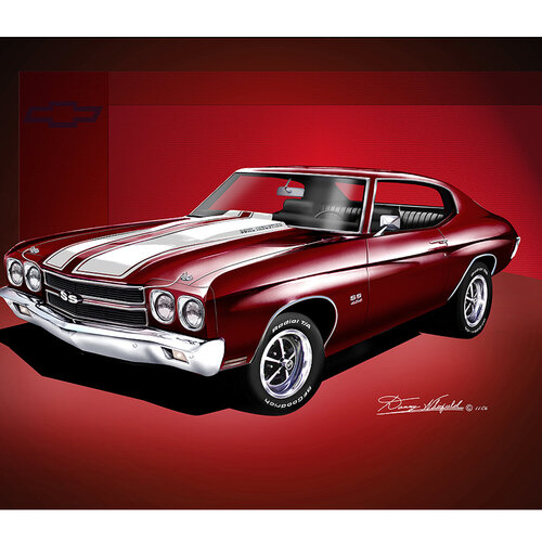 1970 CHEVELLE SS  FINE ART PRINT BY DANNY WHITFIELD van Danny Whitfield, Afdruk te koop op Singulart