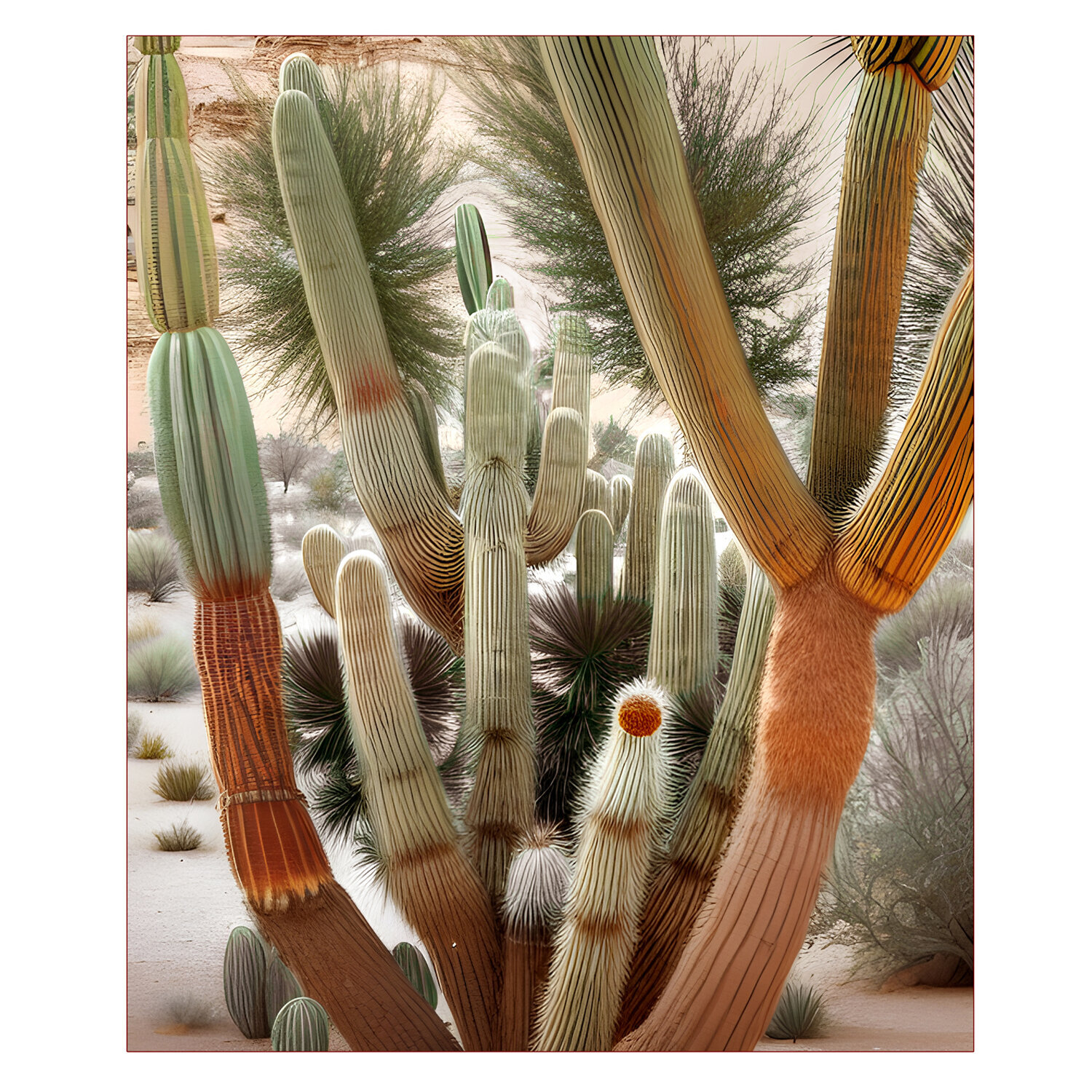 Cactus Field , Landscape Wall Decor Danny Whitfield Digital en venta