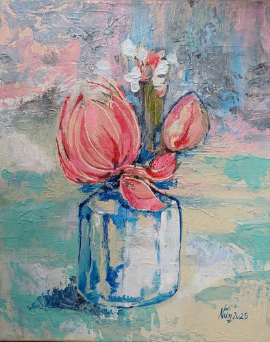 The Fragility of a Spring Moment by Monika Nun, Painting for Sale on Singulart