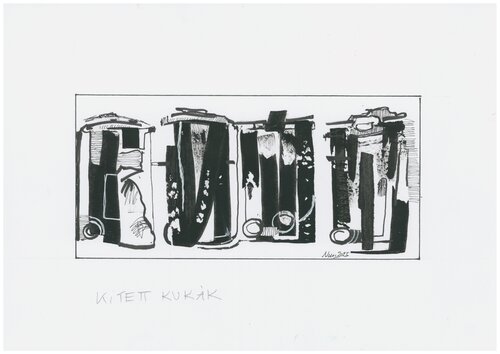 Bins Outside by Monika Nun, Drawing for Sale on Singulart