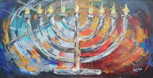 Hanukkah Glow by Monika Nun, Painting for Sale on Singulart
