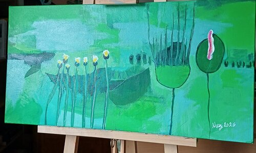 Green Water Garden by Monika Nun, Painting for Sale on Singulart
