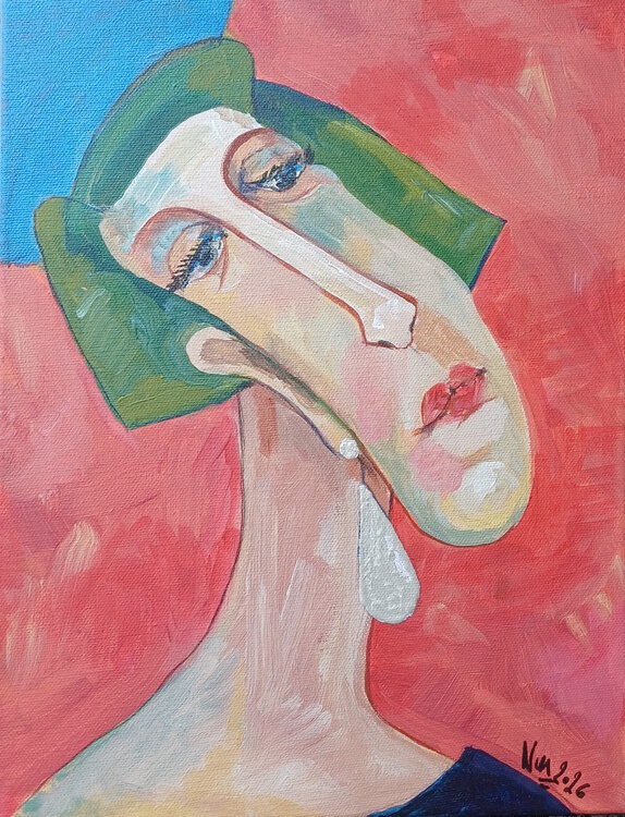 Hommage à Modigliani: The Lay with silver earrings Monika Nun