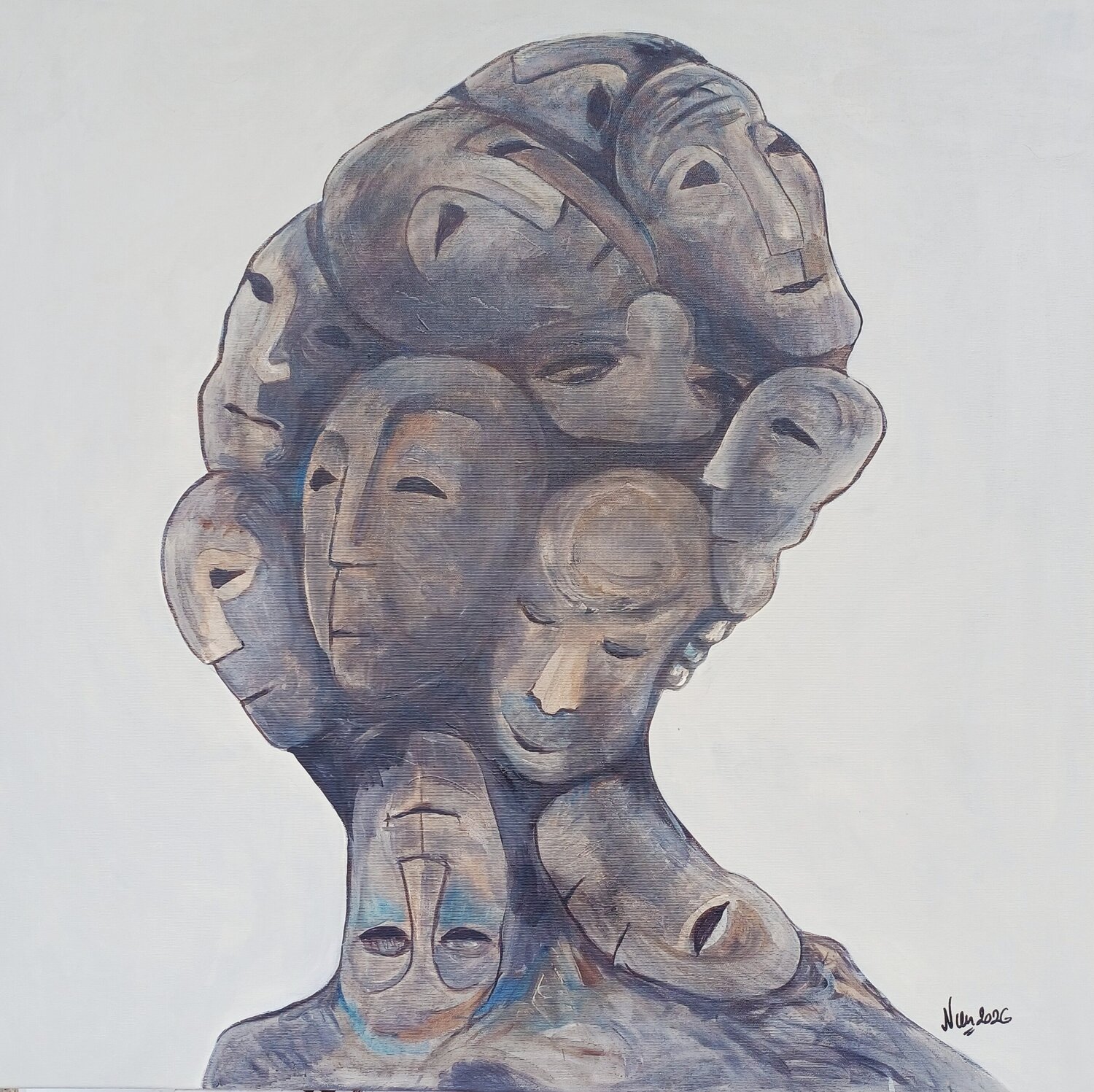 Identity: The Faces of a Life Monika Nun Originalgemälde zu verkaufen