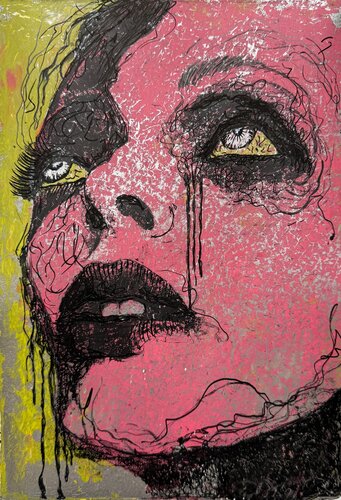 Neon Melancholy - Soft Glow Modern Mood Luminous Emotional Aura by Natalie Yurpal, Work on Paper for Sale on Singulart