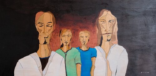 We're a happy Family di Peter Moens, Pittura in vendita su Singulart
