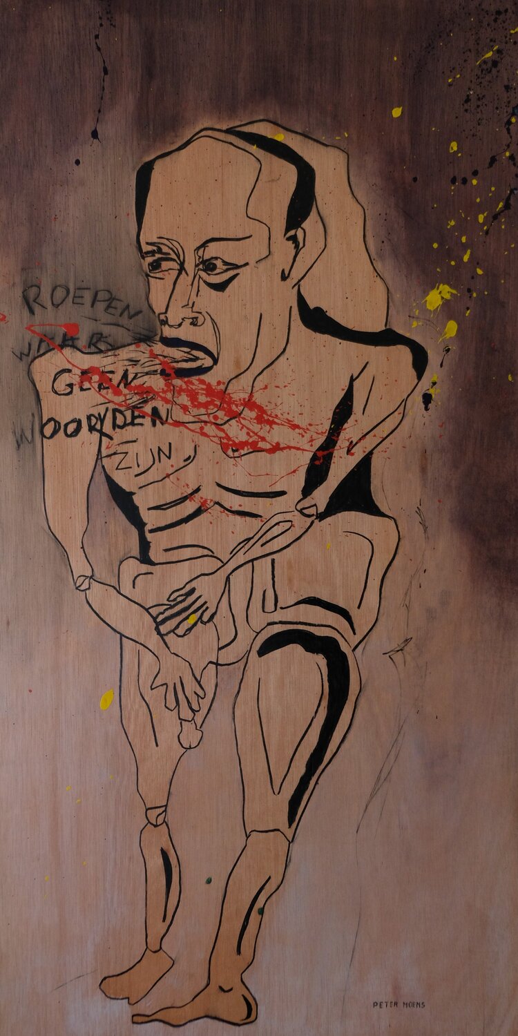 Roepen (waar geen woorden zijn) Peter Moens Dipinto originale in vendita