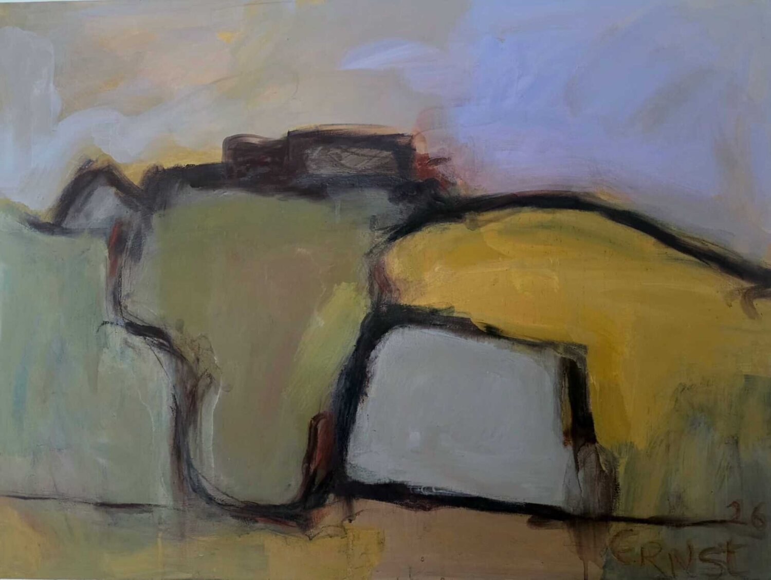 Phantasielandschaft Ernst Wieltschnig Original painting for sale