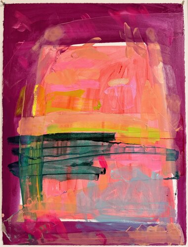 Pink and Magenta Court par Carrie Elston, Dessin en vente sur Singulart