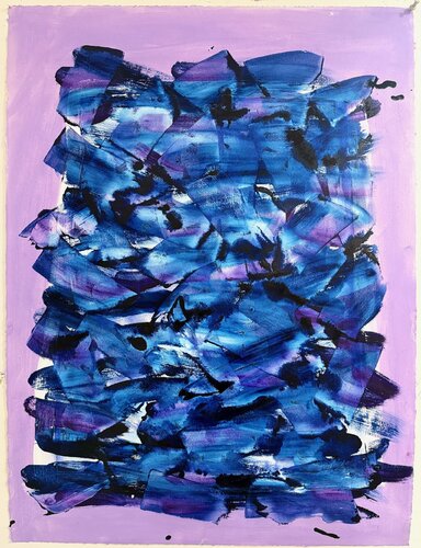 Blue on Lilac Court von Carrie Elston, Malerei kaufen auf Singulart