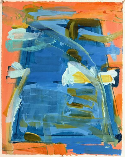 Blue on Montserrat Court de Carrie Elston, Pintura a la venta en Singulart