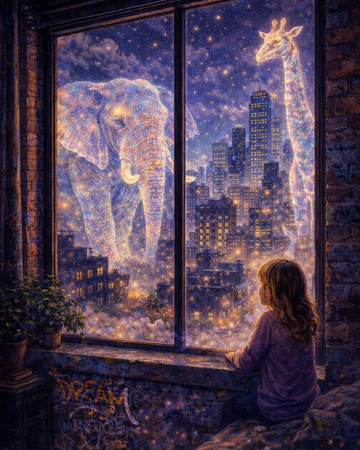Guardian Of The Night van Miguel Paredes, Schilderij te koop op Singulart