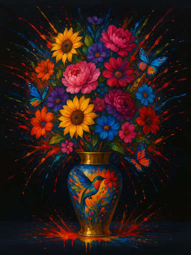 Vibrant Floral Symphony de Miguel Paredes, Pintura a la venta en Singulart